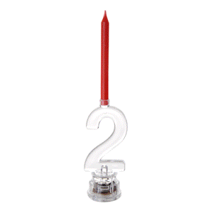 Bougie chiffre 2 avec led qui change de couleurs