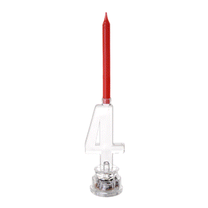 Bougie chiffre 4 avec led qui change de couleurs