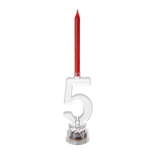 Bougie chiffre 5 avec led qui change de couleurs
