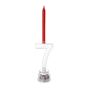 Bougie chiffre 7 avec led qui change de couleurs