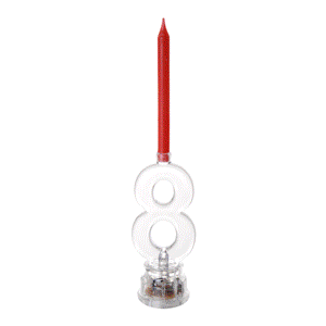 Bougie chiffre 8 avec led qui change de couleurs