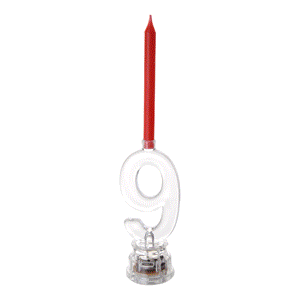 Bougie chiffre 9 avec led qui change de couleurs