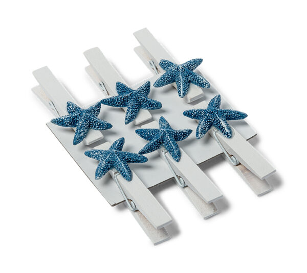 6 Pinces étoile de mer bleu