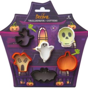 Lot de 6 mini emporte-pièces HALLOWEEN 3/5 x H 2,2 cm