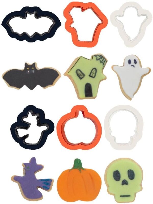 Lot de 6 mini emporte-pièces HALLOWEEN 3/5 x H 2,2 cm – Image 3