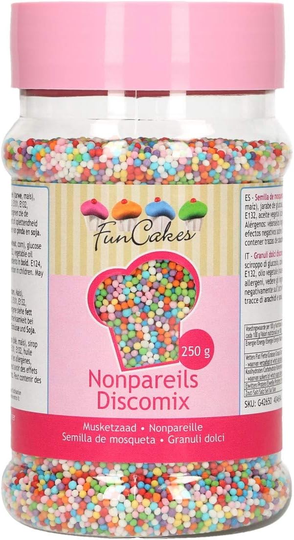 Gros pot de perles sucré multicolor Funcakes 250 g
