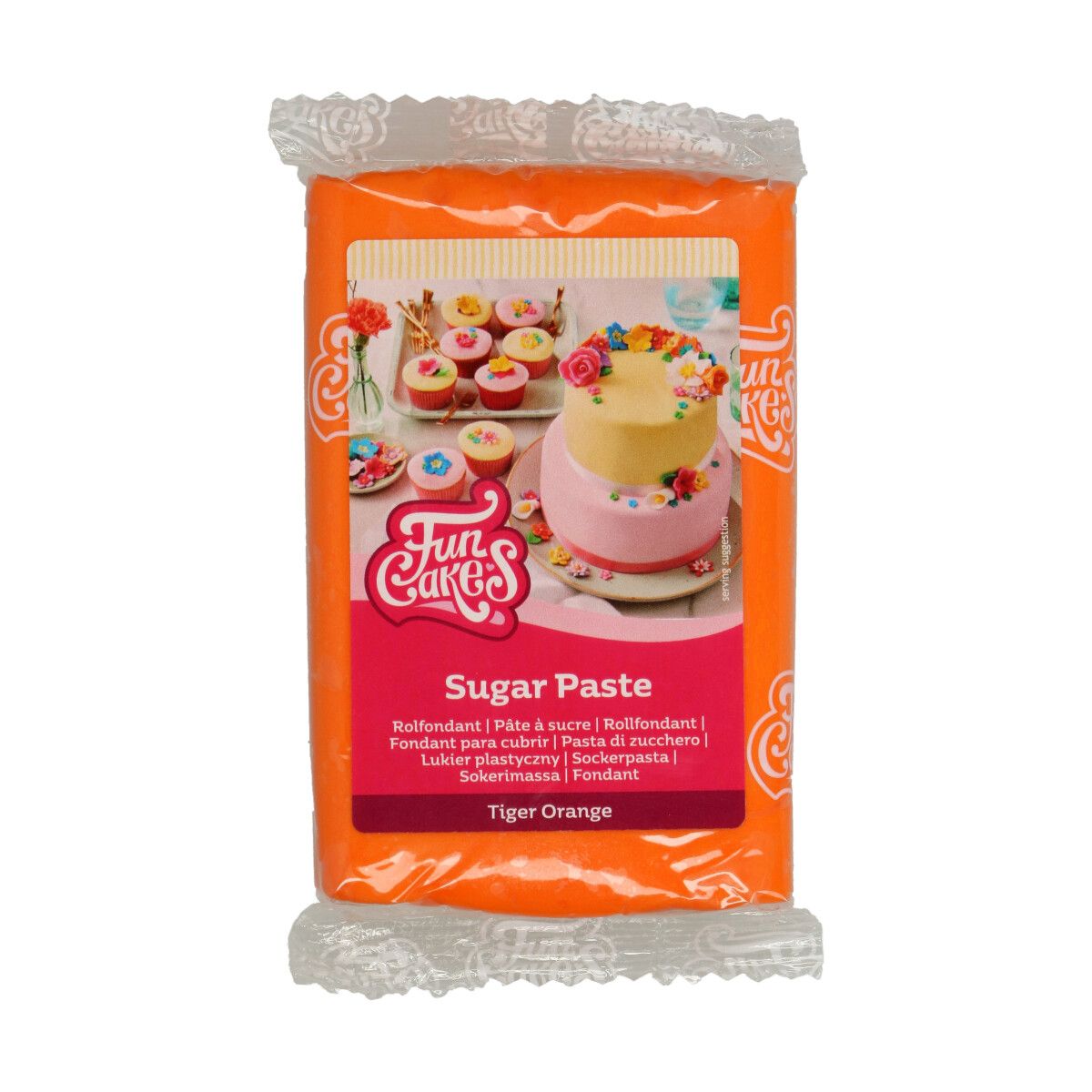 FunCakes Pâte à Sucre Tiger Orange – 250 g – Orange vif au goût vanille