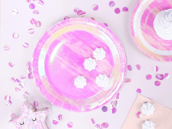 PartyDeco Assiettes - Iridescent 23cm pcs/6 – Image 2