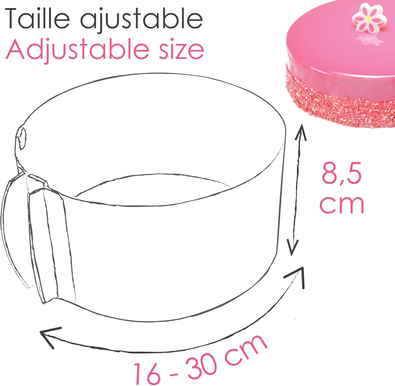 Cercle à pâtisserie extensible inox – Image 9