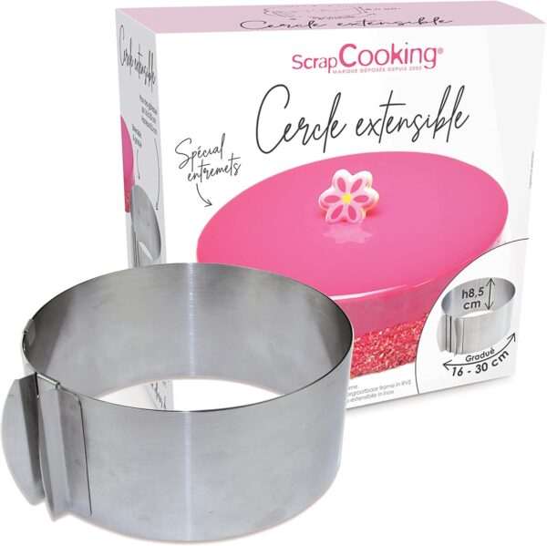 Cercle à pâtisserie extensible inox
