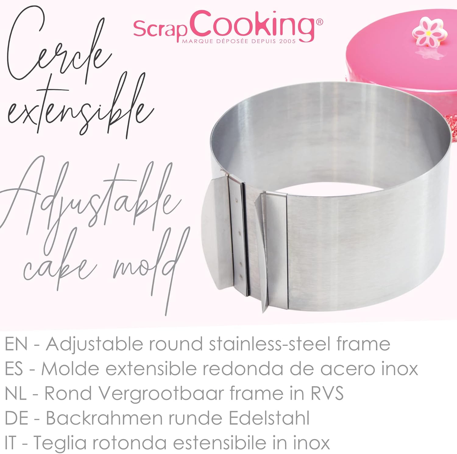 Cercle à pâtisserie extensible inox – Image 8