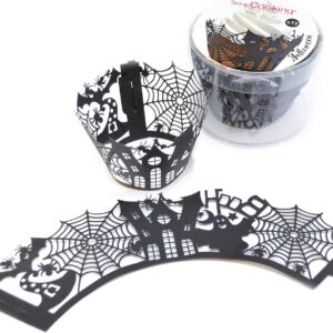 Contours dentelle pour cupcakes Halloween x 12