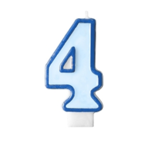 bougie nombre 4 bleu