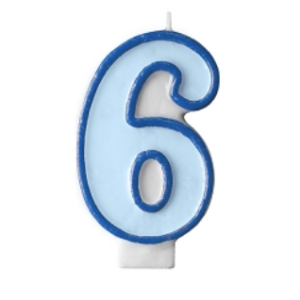 Bougie nombre 6 Bleu