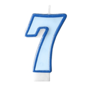 Bougie nombre 7 bleu