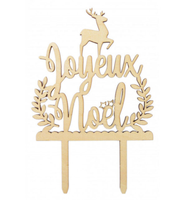 Cake topper bois Joyeux Noël