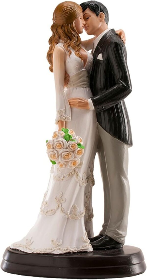 Figurine Mariage 3D Couple Marié se Donnant un Bisou