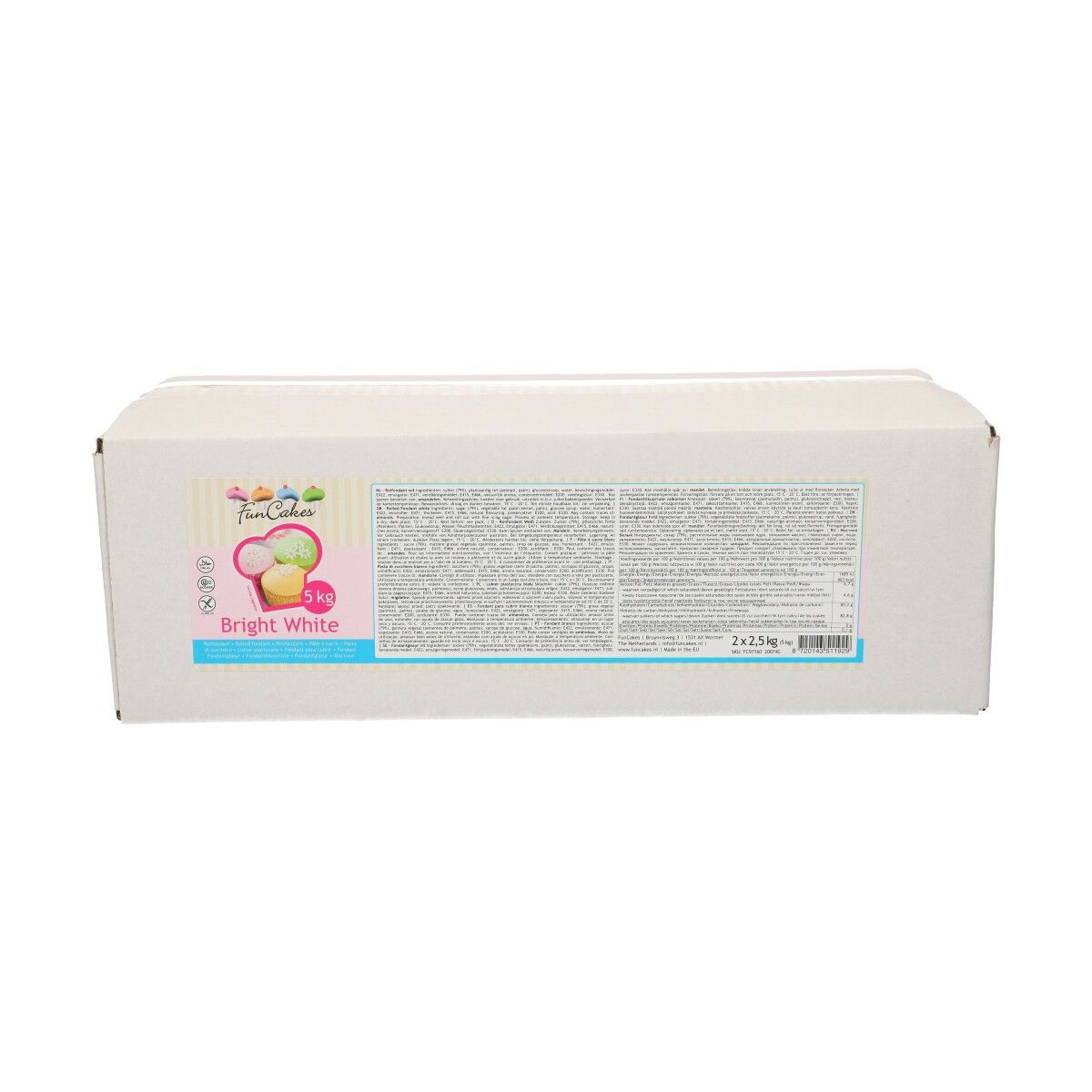 FunCakes pâte à sucre- Bright White - 5kg (2x2,5kg)