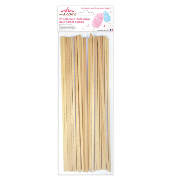 Lot de 25 bâtonnets pour barbes à papa