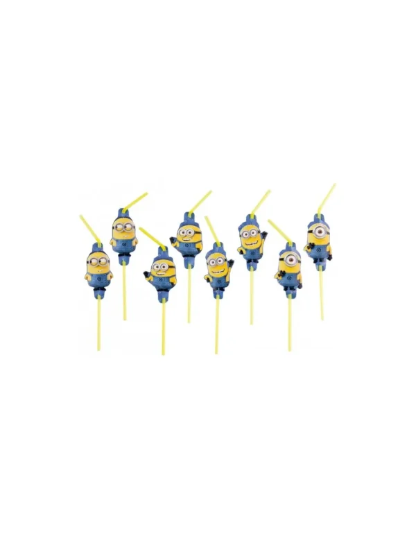 Lot de 8 pailles minion DESCABLE ME
