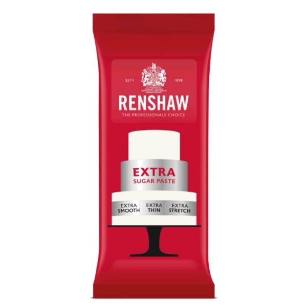 Pâte à sucre Renshaw Extra 1 kg – Blanche, souple et élastique, idéale enrobage et décoration