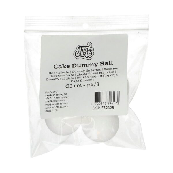 FunCakes Cake Dummy Sphère Ø3 cm – Lot de 3 – Image 2