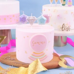 💎 Bougies d’anniversaire pierres précieuses PME – Lot de 4 bougies décoratives en cire 3D