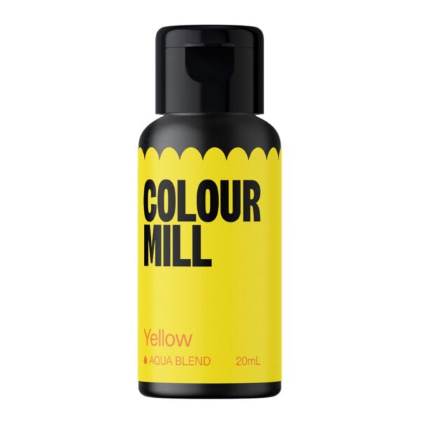 Colour Mill Aqua Blend Yellow 20 ml – Colorant alimentaire jaune vif à base d’eau