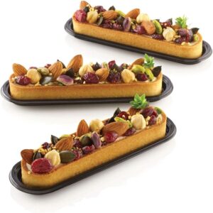 Silikomart Kit Tarte Ring Oblong 146 x 34 mm – Cercle à tarte rectangulaire avec moule silicone