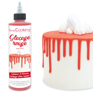 Glaçage rouge goût choco - Drip cake