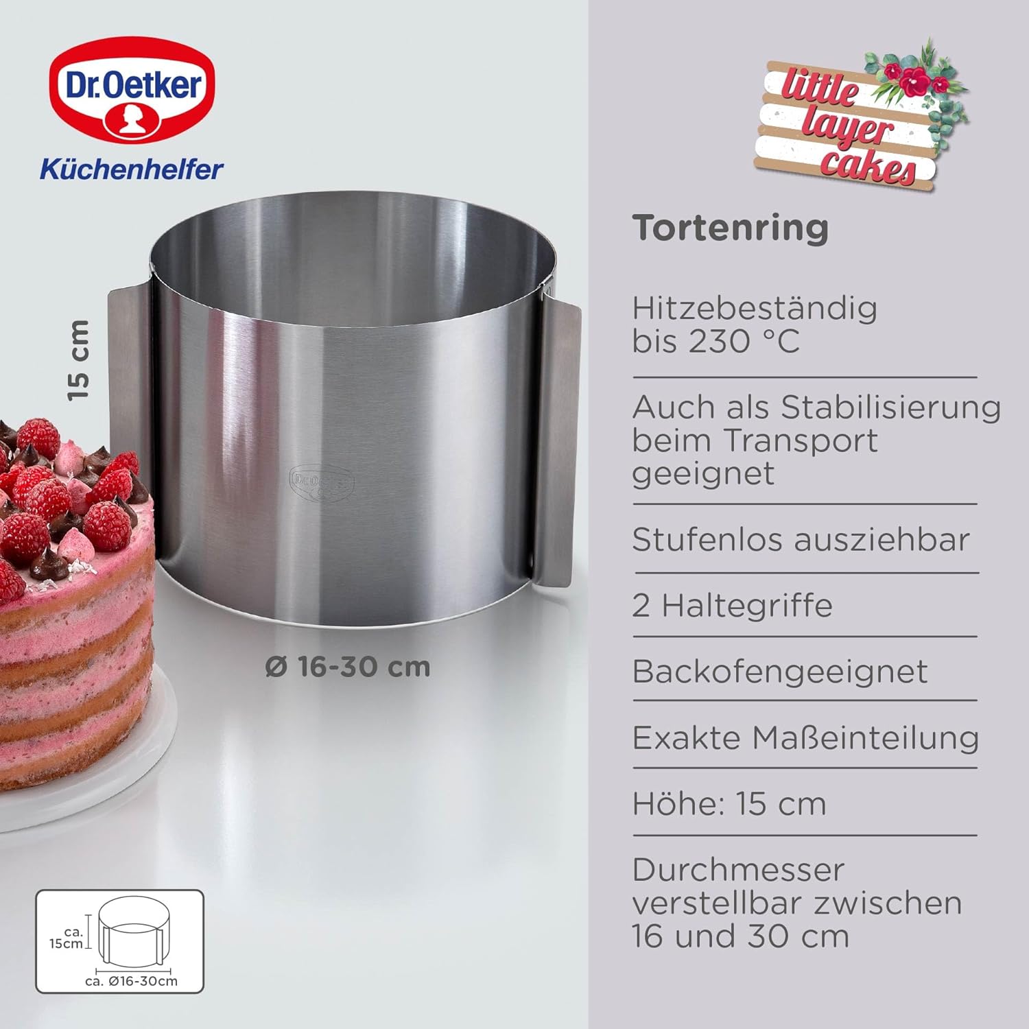 Cercle réglable extra haut de 16 à 30 cm Dr.Oetker – Image 5