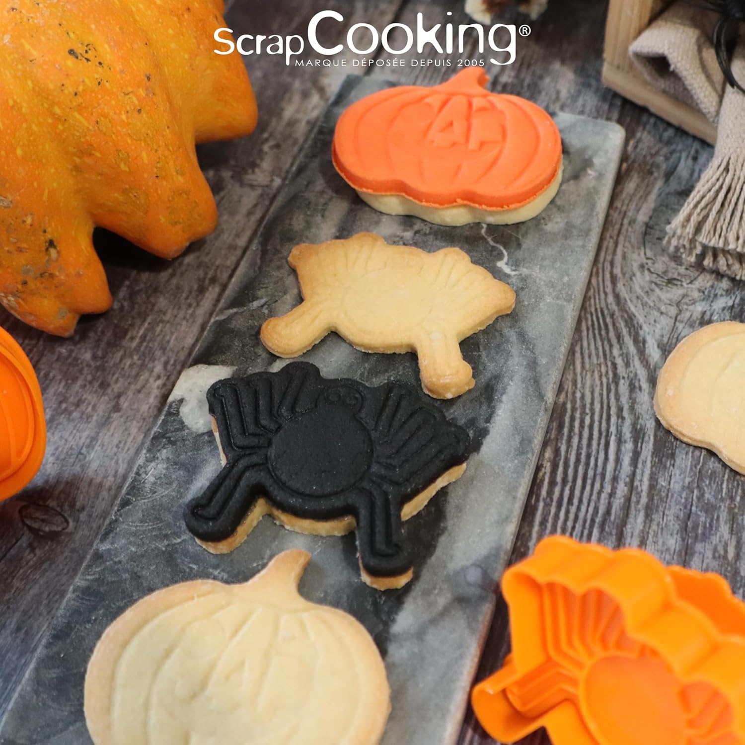 ScrapCooking - 2 Découpoirs Éjecteurs Halloween - Citrouille & Araignée - Découpoirs à Biscuits en 3D - Embosseurs Pâtisserie pour Sablés, Petits Gâteaux - Emporte-Pièces - 2144 – Image 8