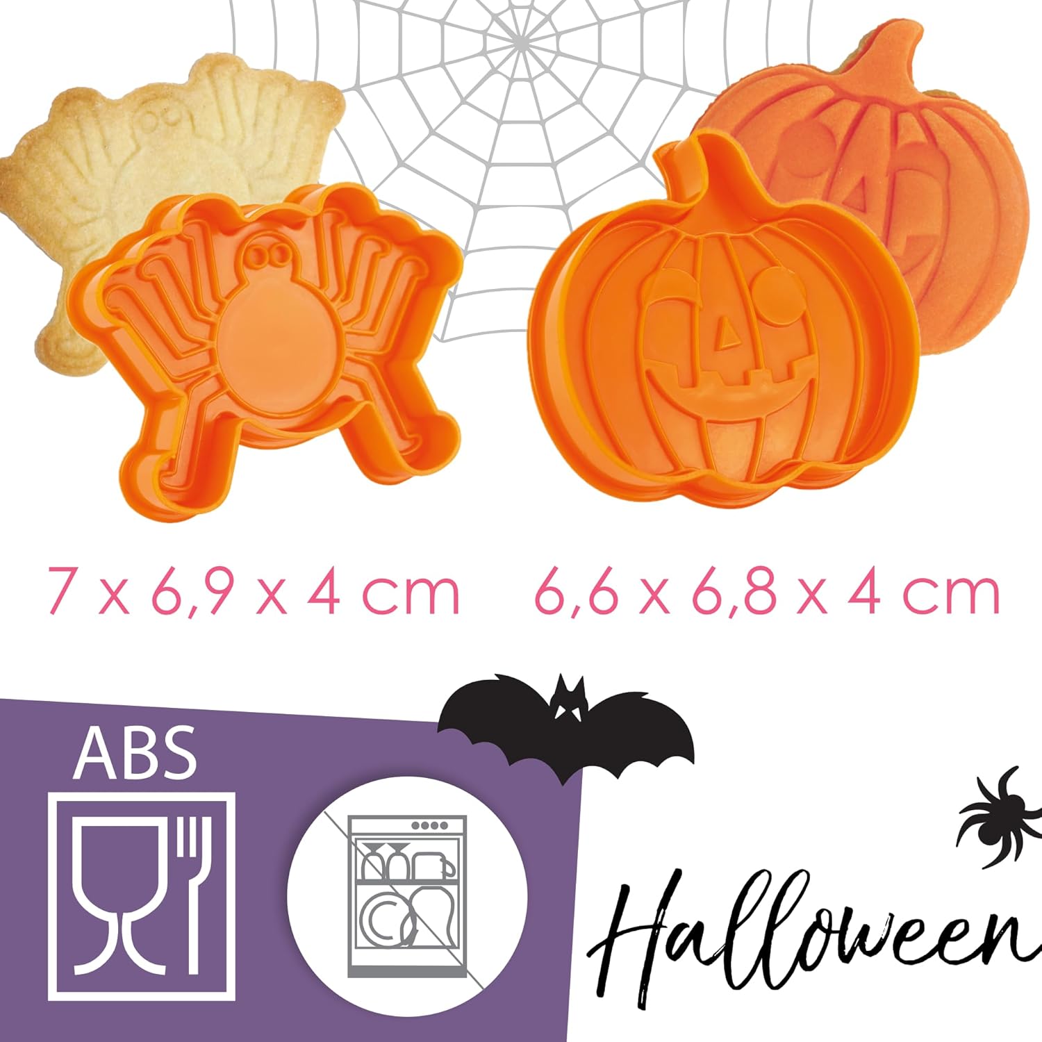 ScrapCooking - 2 Découpoirs Éjecteurs Halloween - Citrouille & Araignée - Découpoirs à Biscuits en 3D - Embosseurs Pâtisserie pour Sablés, Petits Gâteaux - Emporte-Pièces - 2144 – Image 5