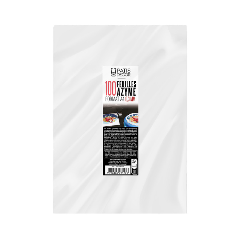 100 Wafer paper - Feuilles azyme A4 / 0.3 mm