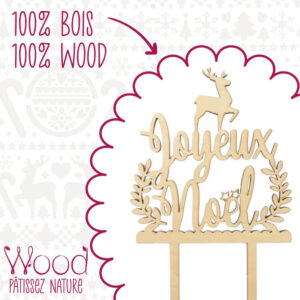 🎄 Cake Topper Bois “Joyeux Noël” – ScrapCooking®
