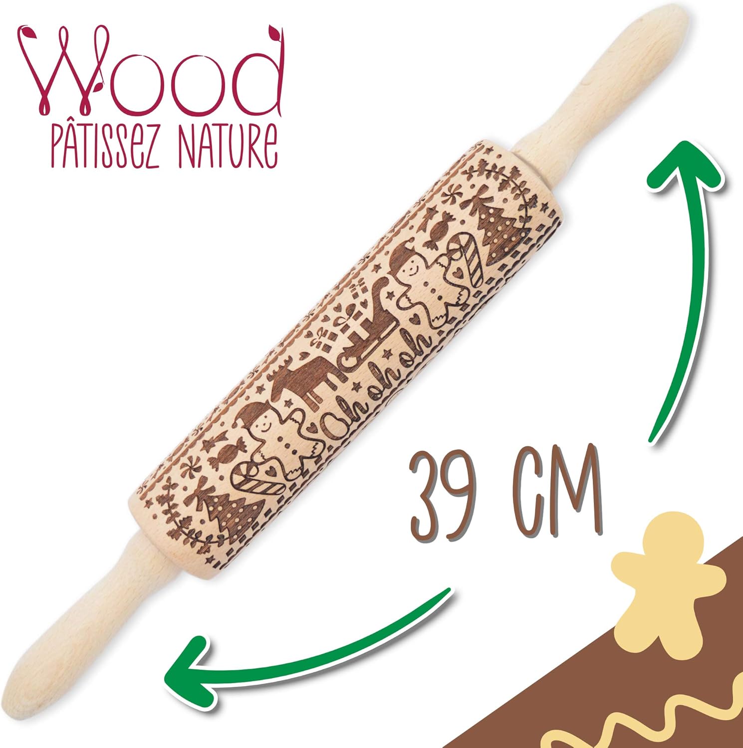Rouleau à Pâtisserie en Bois Gingerman – Image 6