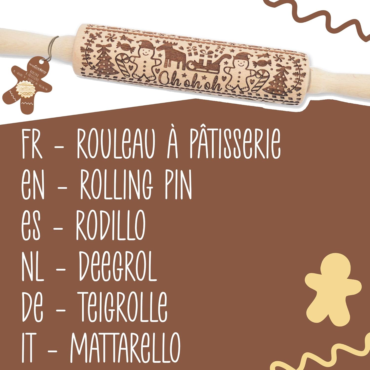 Rouleau à Pâtisserie en Bois Gingerman – Image 8