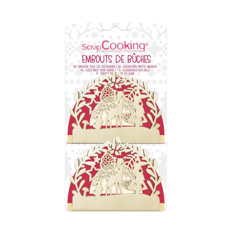 2 Embouts de Bûche Bois – Forêt Enchantée – ScrapCooking® – Image 3