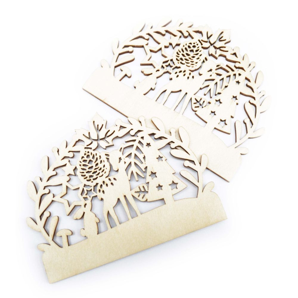 2 Embouts de Bûche Bois – Forêt Enchantée – ScrapCooking® – Image 2